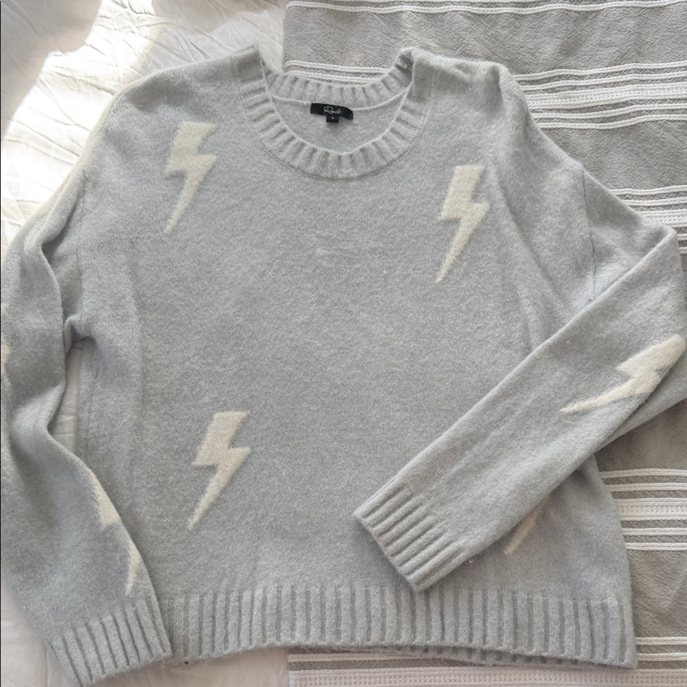 Rails Gray and White Lightning Bolt Sweater
